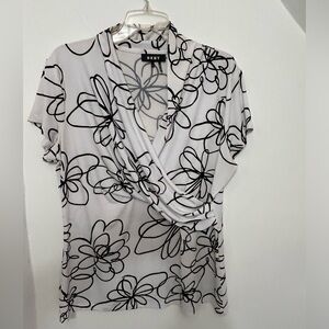 DKNY surplice floral top, Sz XL